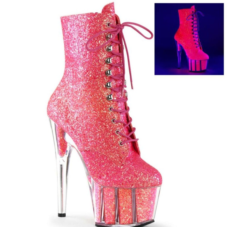 High Heels Pleaser | Pleaser Adore-1020G Neon Pink Glitter/Neon Pink Glitter