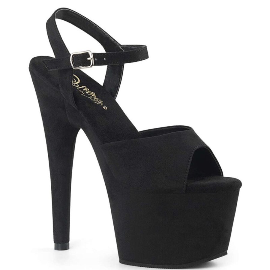 High Heels Pleaser | Pleaser Adore-709Fs Black Faux Suede/Black Faux Suede