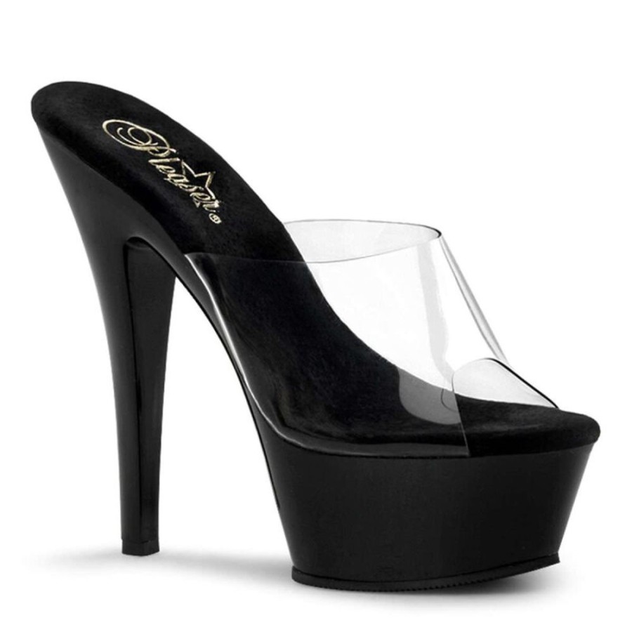 High Heels Pleaser | Pleaser Kiss-201 Clear/Black