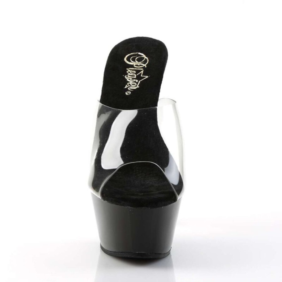 High Heels Pleaser | Pleaser Kiss-201 Clear/Black