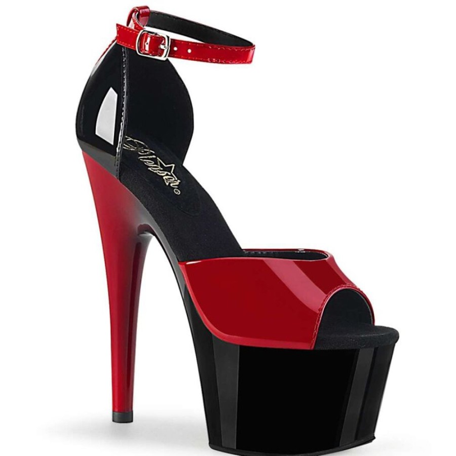 High Heels Pleaser | Pleaser Adore-789 Red-Black Patent/Black-Red