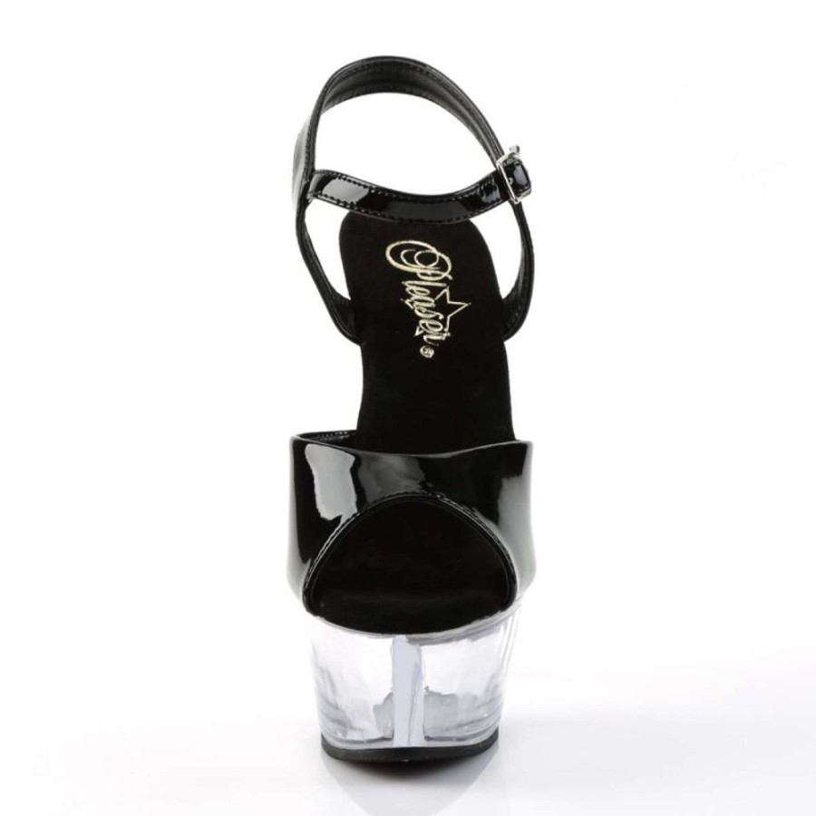 High Heels Pleaser | Pleaser Kiss-209 Black Patent/Clear