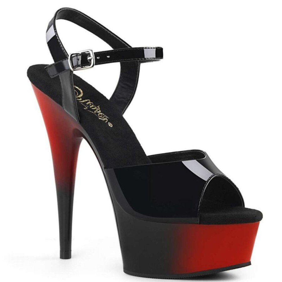 High Heels Pleaser | Pleaser Delight-609Br Black Patent/Red-Black