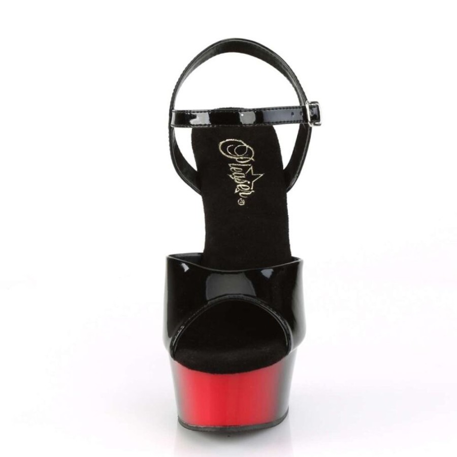 High Heels Pleaser | Pleaser Delight-609Br Black Patent/Red-Black