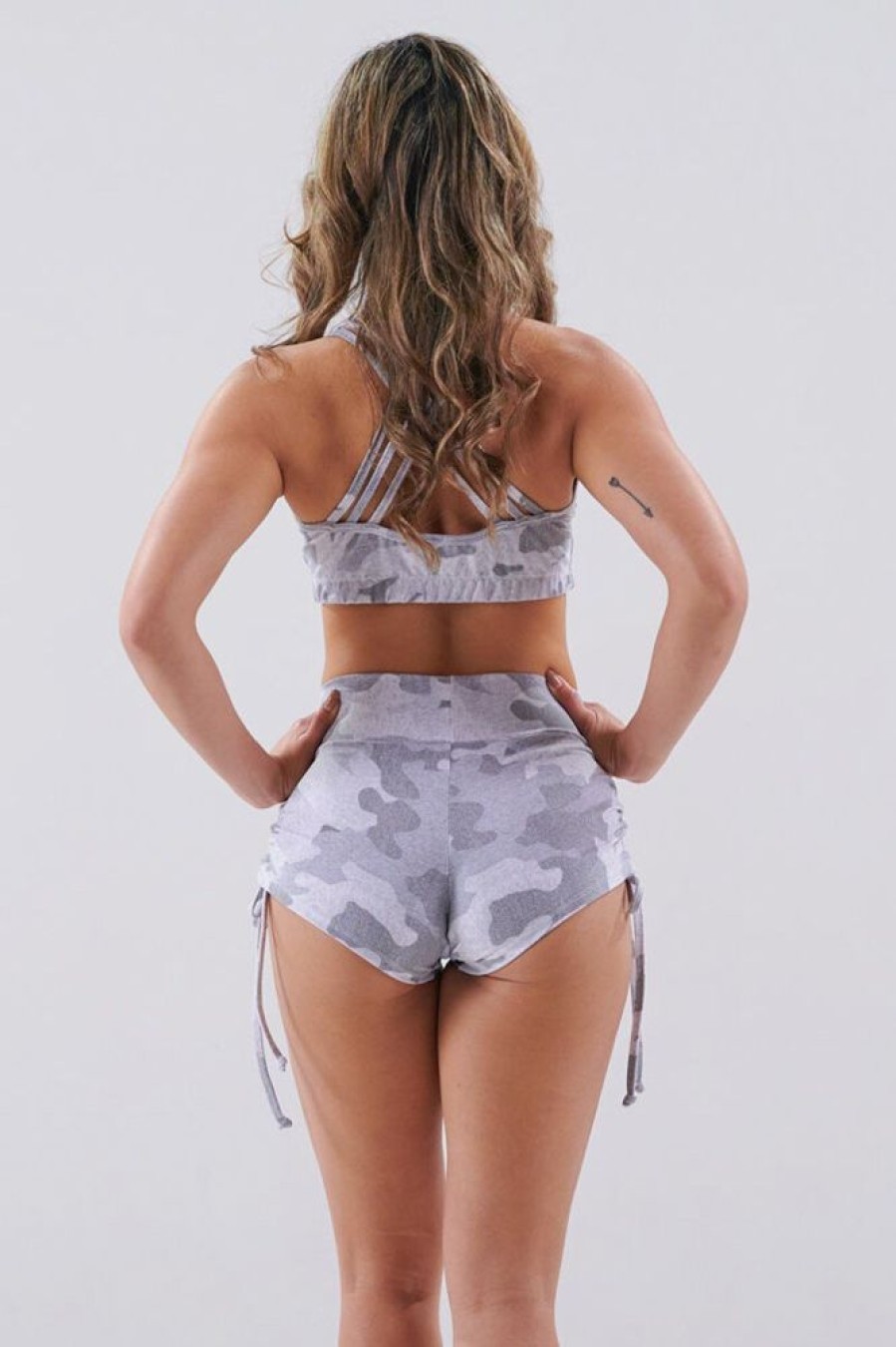 Pole Dance Wear Juicee Peach | Juicee Peach Top Anna Grey Camo