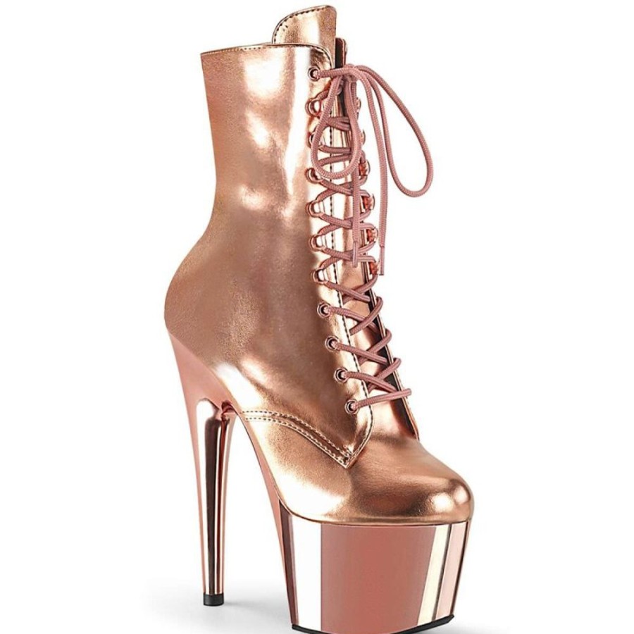 High Heels Pleaser | Pleaser Adore-1020 Rose Gold Metallic Pu/Rose Gold Chrome