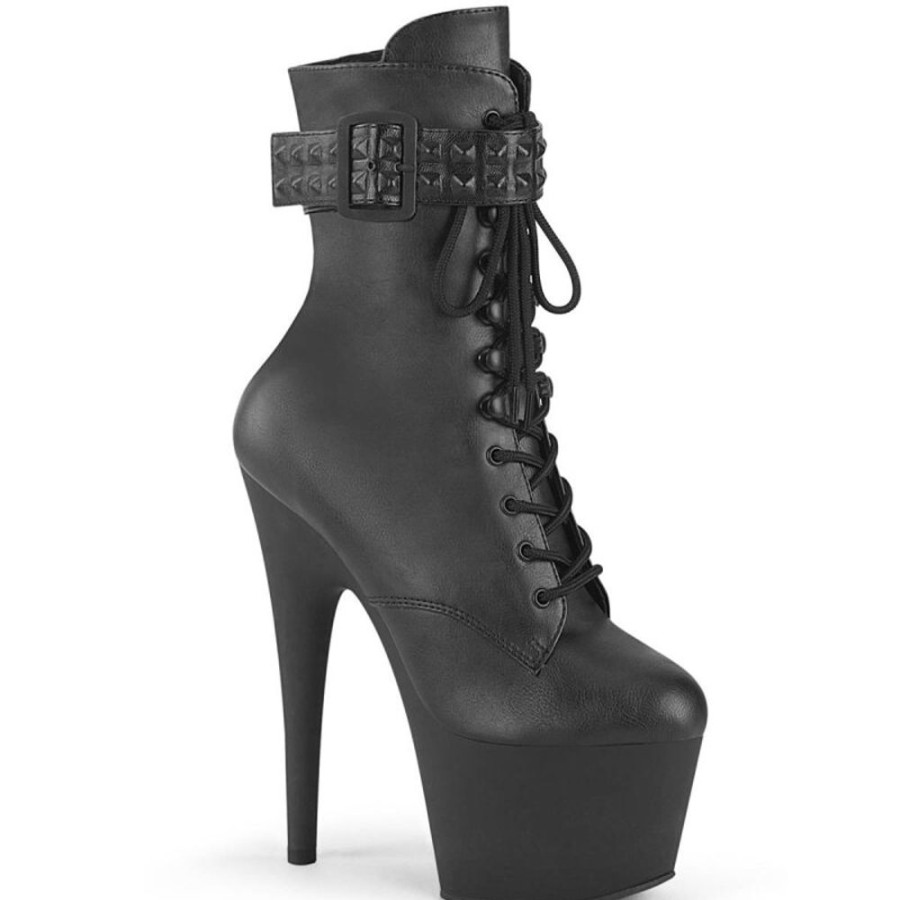 High Heels Pleaser | Pleaser Adore-1020Str Plateau Ankle Boots Faux Leather Black