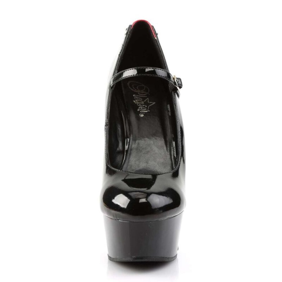 High Heels Pleaser | Pleaser Delight-687Fh Black-Red Patent/Black