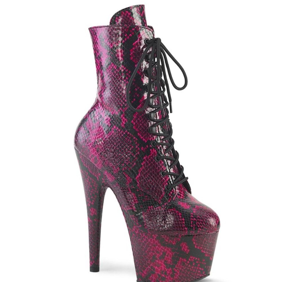 High Heels Pleaser | Pleaser Adore-1020Spwr Plateau Ankle Boots Snake Pink