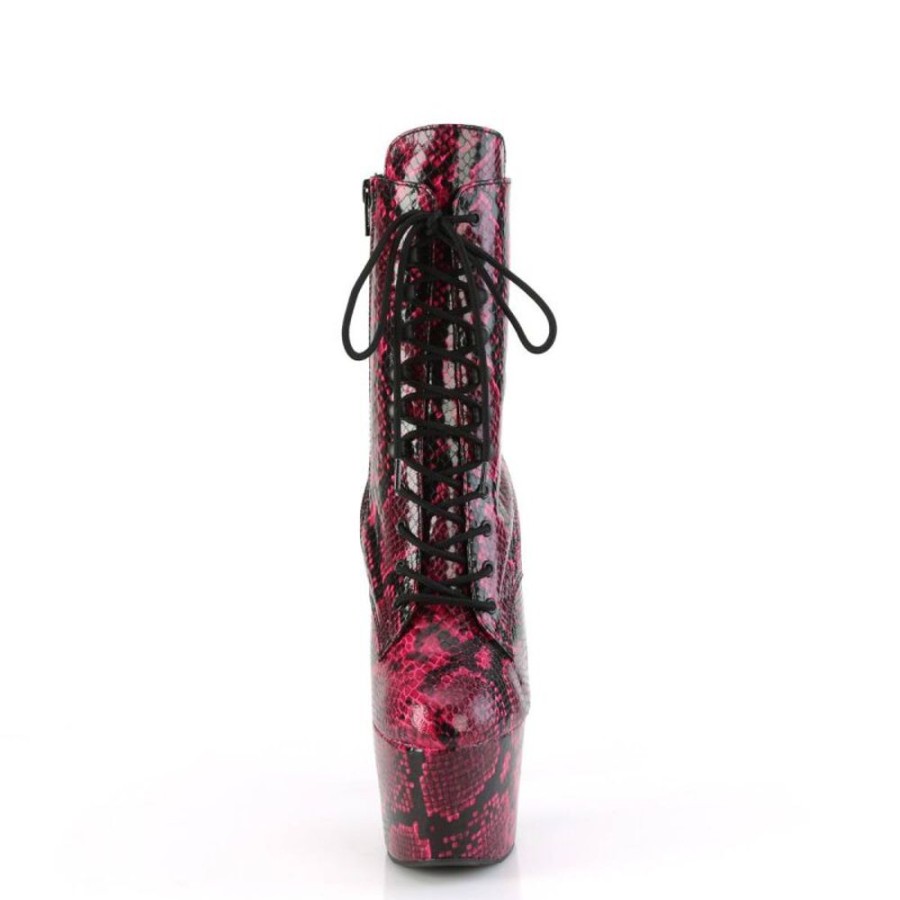 High Heels Pleaser | Pleaser Adore-1020Spwr Plateau Ankle Boots Snake Pink