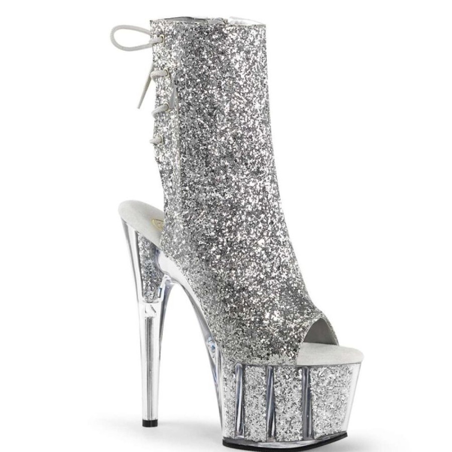 High Heels Pleaser | Pleaser Adore-1018G Silver Glitter/Silver Glitter