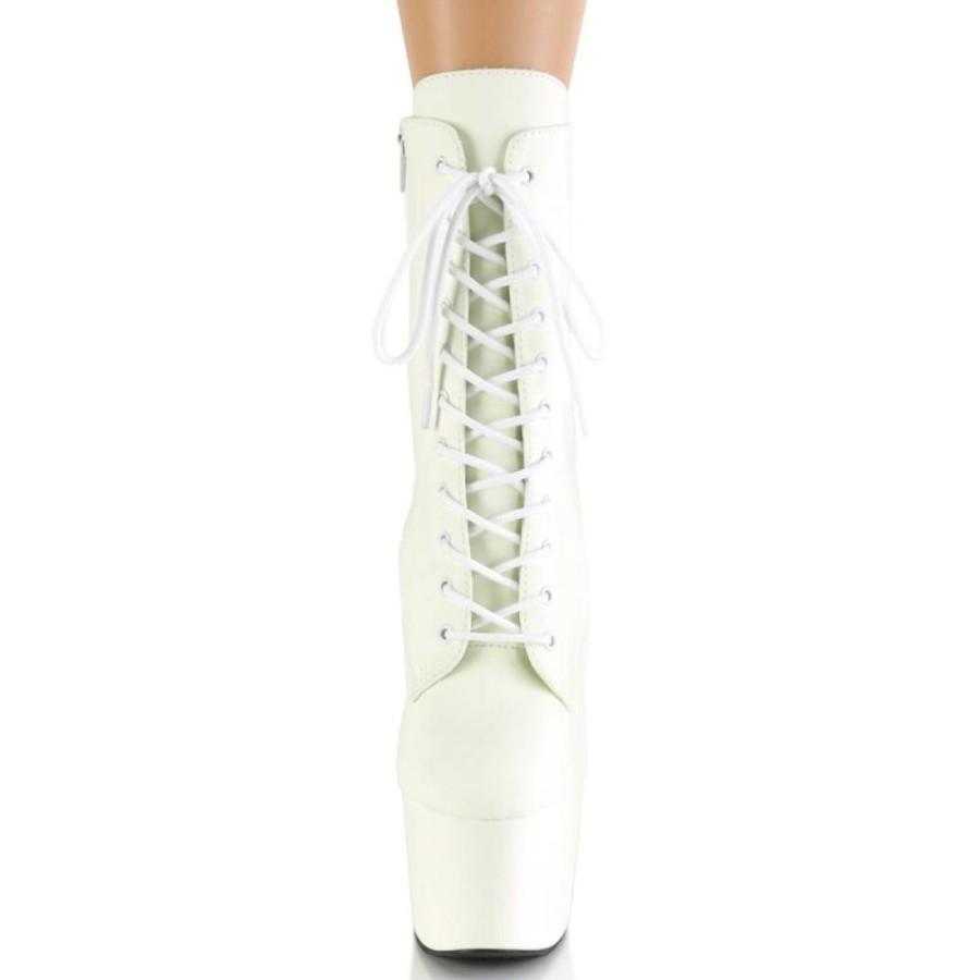 High Heels Pleaser | Pleaser Adore-1020Gd Plateau Ankle Boots Leather White