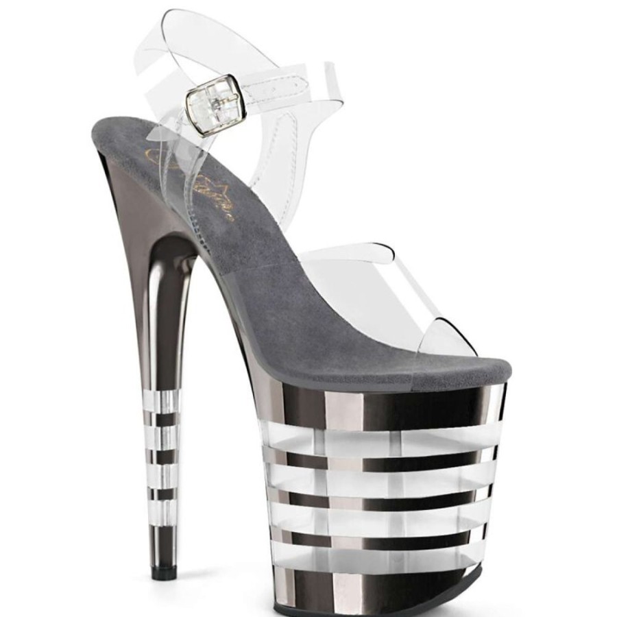 High Heels Pleaser | Pleaser Flamingo-808Chln Clear/Pewter Chrome