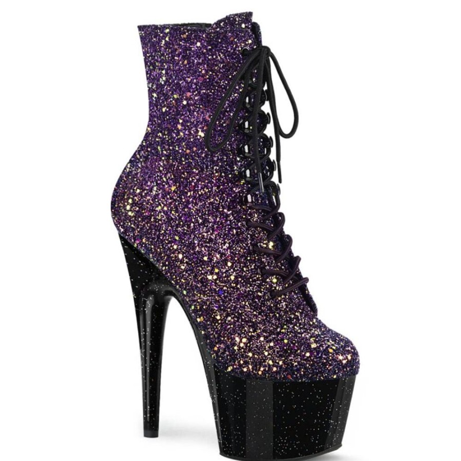 High Heels Pleaser | Pleaser Adore-1020Ombg Plateau Ankle Boots Glitter Colorful Purple