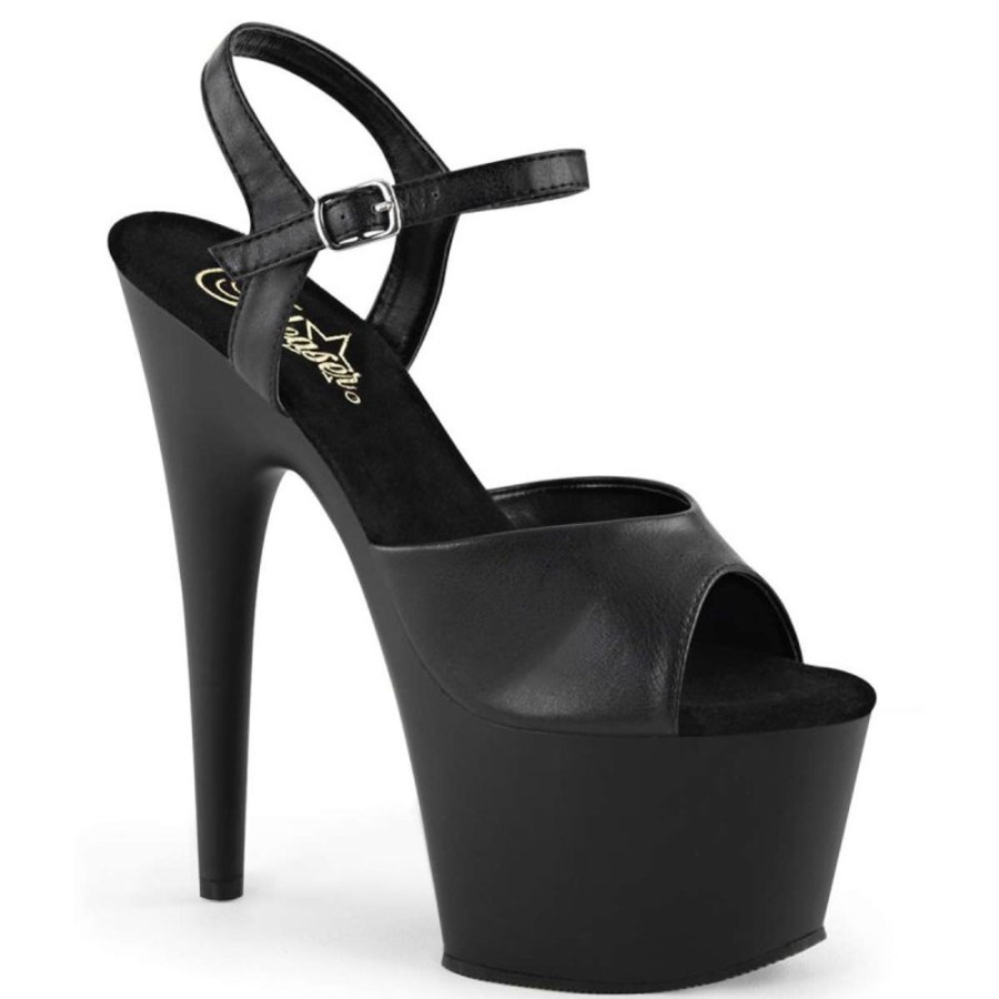 High Heels Pleaser | Pleaser Adore-709 Black Faux Leather/Black Matte