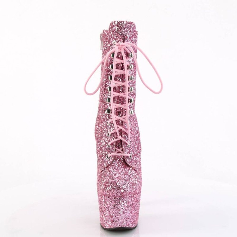 High Heels Pleaser | Pleaser Adore-1020Gwr Plateau Ankle Boots Glitter Pink