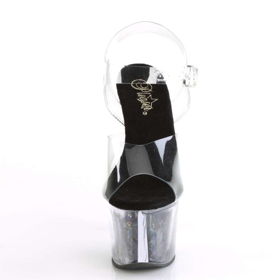 High Heels Pleaser | Pleaser Sky-308Gf Clear/Black Multi Glitter