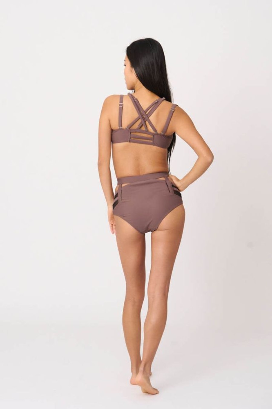 Pole Dance Wear Zasha Polewear | Zasha Polewear Shorts High Waist Charlotte Mahogany