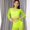 Pole Dance Wear Polerina | Polerina Shorts Jaya Wide Mesh Neon Yellow