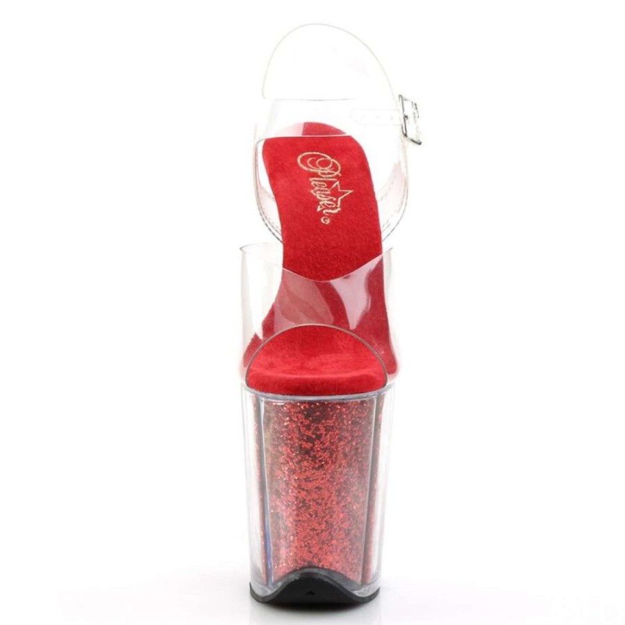 High Heels Pleaser | Pleaser Flamingo-808G Clear/Red Glitter