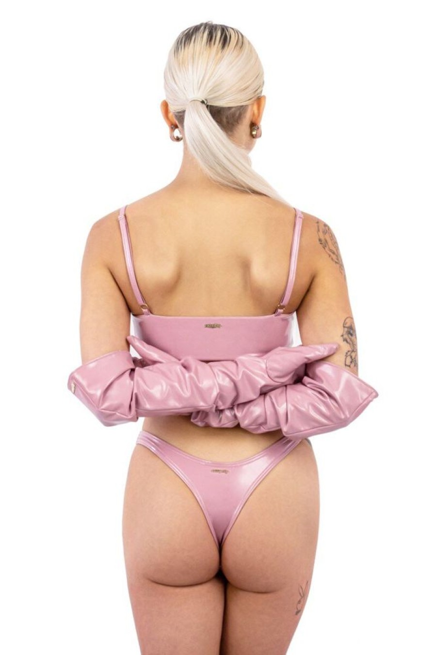 Pole Dance Wear Naughty Thoughts | Naughty Thoughts Thong Sinner Vinyl Pink