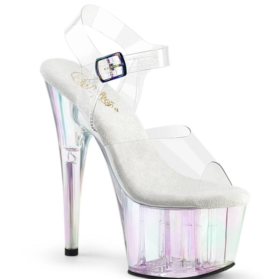 High Heels Pleaser | Pleaser Adore-708Ht Plateau Sandalettes Smoke Transparent