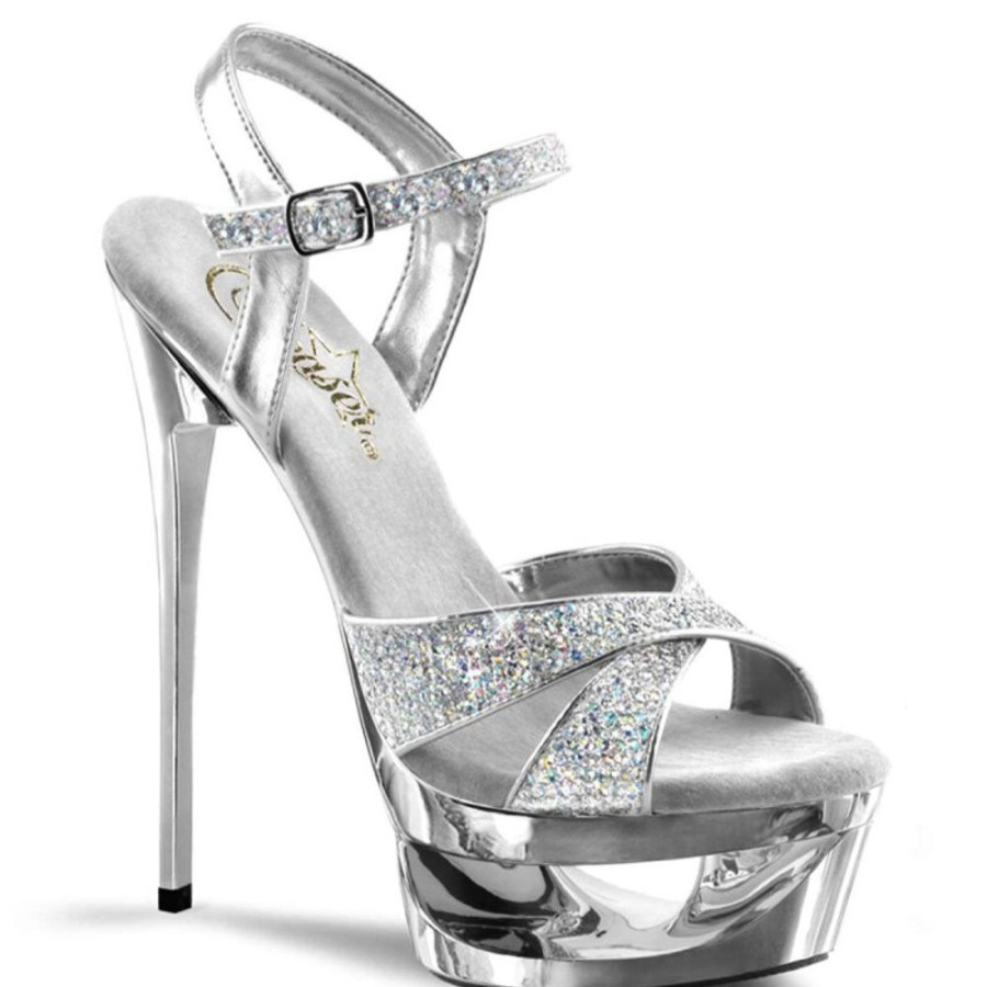 High Heels Pleaser | Pleaser Eclipse-619G Silver Multi Glitter/Silver Chrome