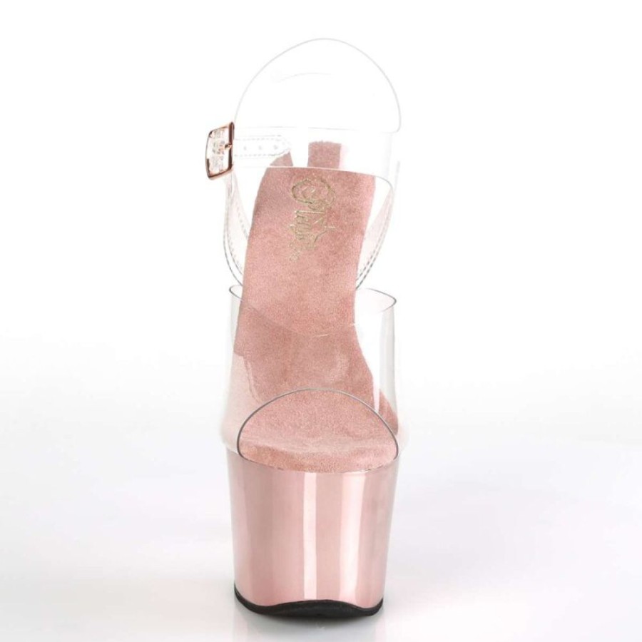 High Heels Pleaser | Pleaser Sky-308 Clear/Rose Gold Chrome