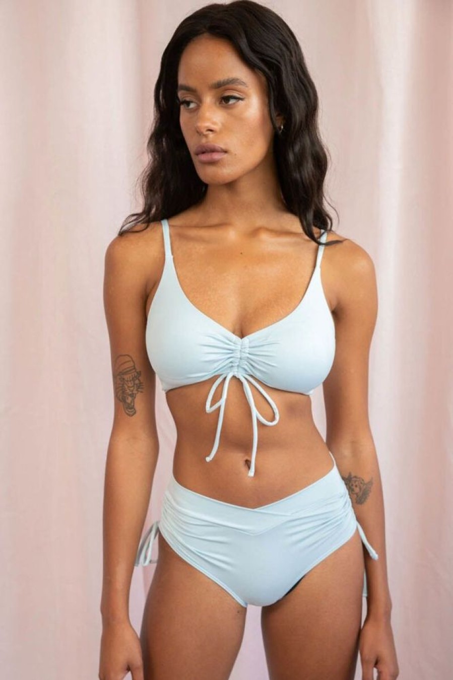 Pole Dance Wear Lunalae | Lunalae Shorts Low Waist Layla Pale Blue