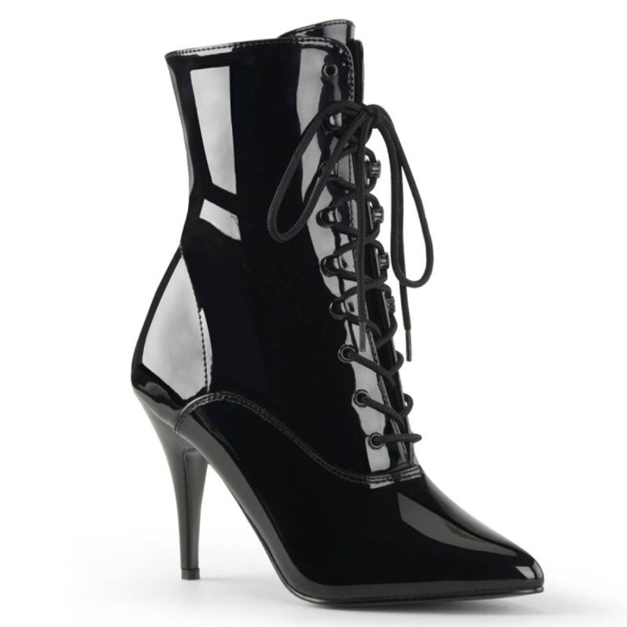 High Heels Pleaser | Pleaser Vanity-1020 Ankle Boots Patent Black