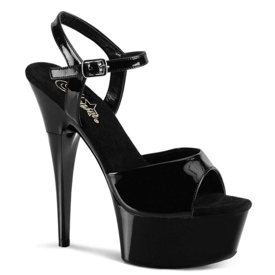 High Heels Pleaser | Pleaser Captiva-609 Black Patent/Black