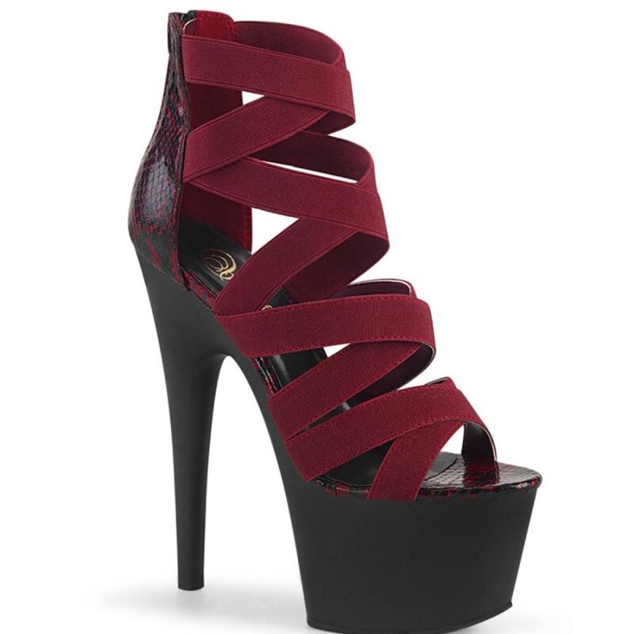 High Heels Pleaser | Pleaser Adore-748Sp Plateau Sandalettes Snake Red