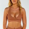 Pole Dance Wear AMBR Designs | Ambr Designs Crop Halter Top Waffle Nude