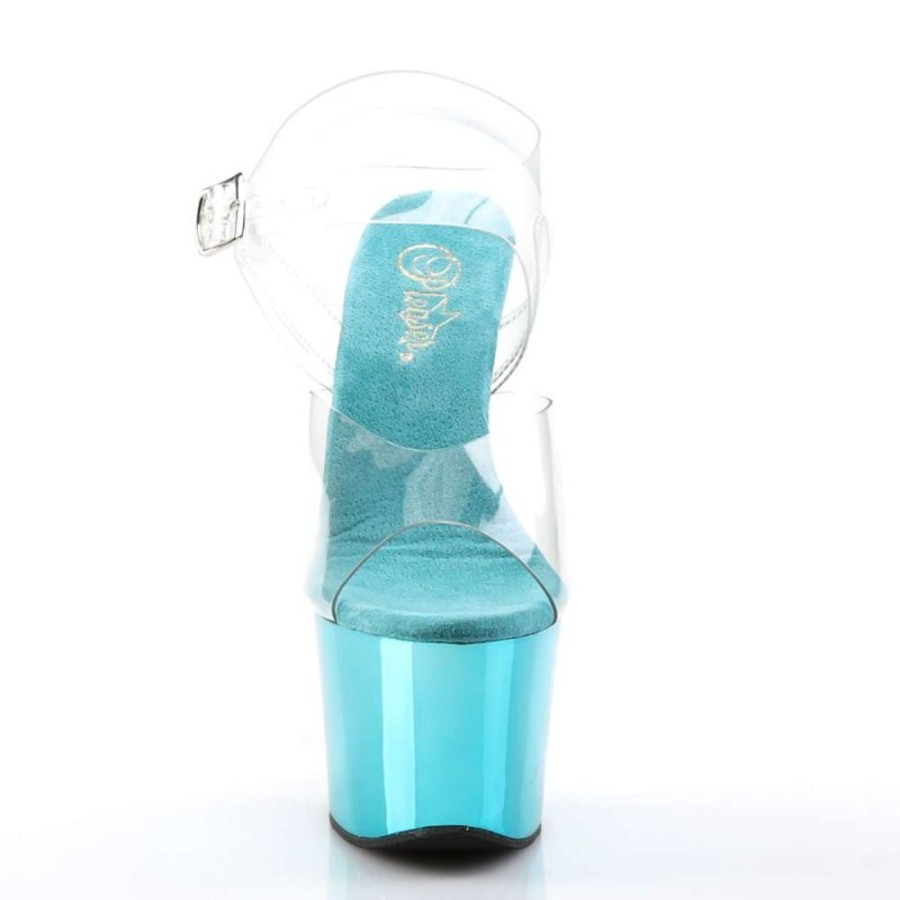 High Heels Pleaser | Pleaser Sky-308 Clear/Turquoise Chrome