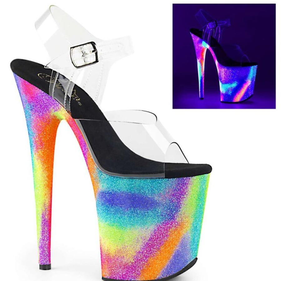 High Heels Pleaser | Pleaser Flamingo-808Gxy Clear/Neon Glitter