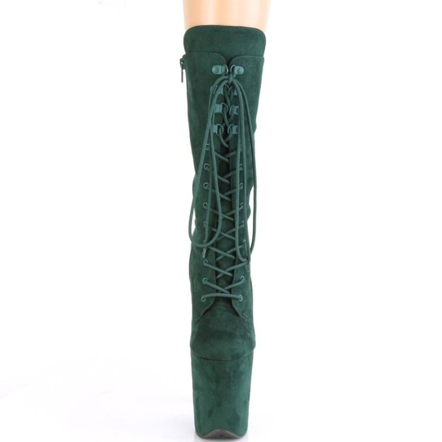 High Heels Pleaser | Pleaser Flamingo-1050Fs Plateau Ankle Boots Suede Green