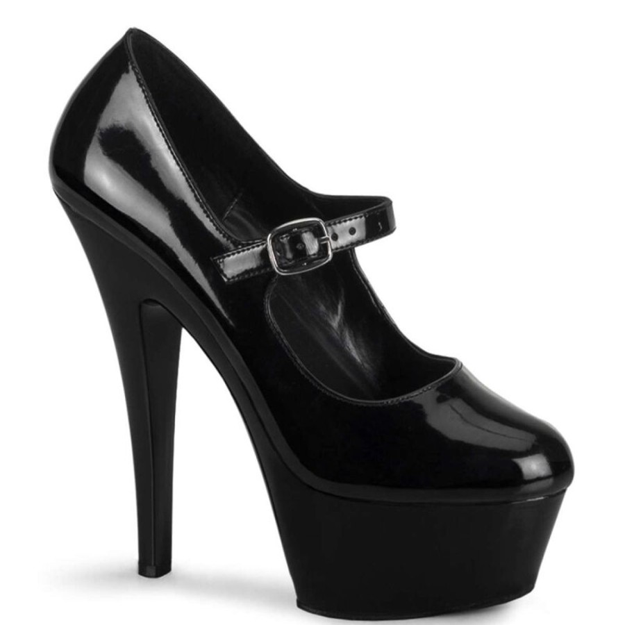 High Heels Pleaser | Pleaser Kiss-280 Black Patent/Black