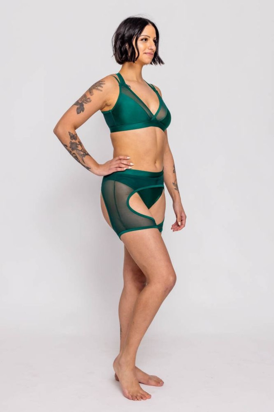 Pole Dance Wear AMBR Designs | Ambr Designs Frame Highs Shorts Emerald