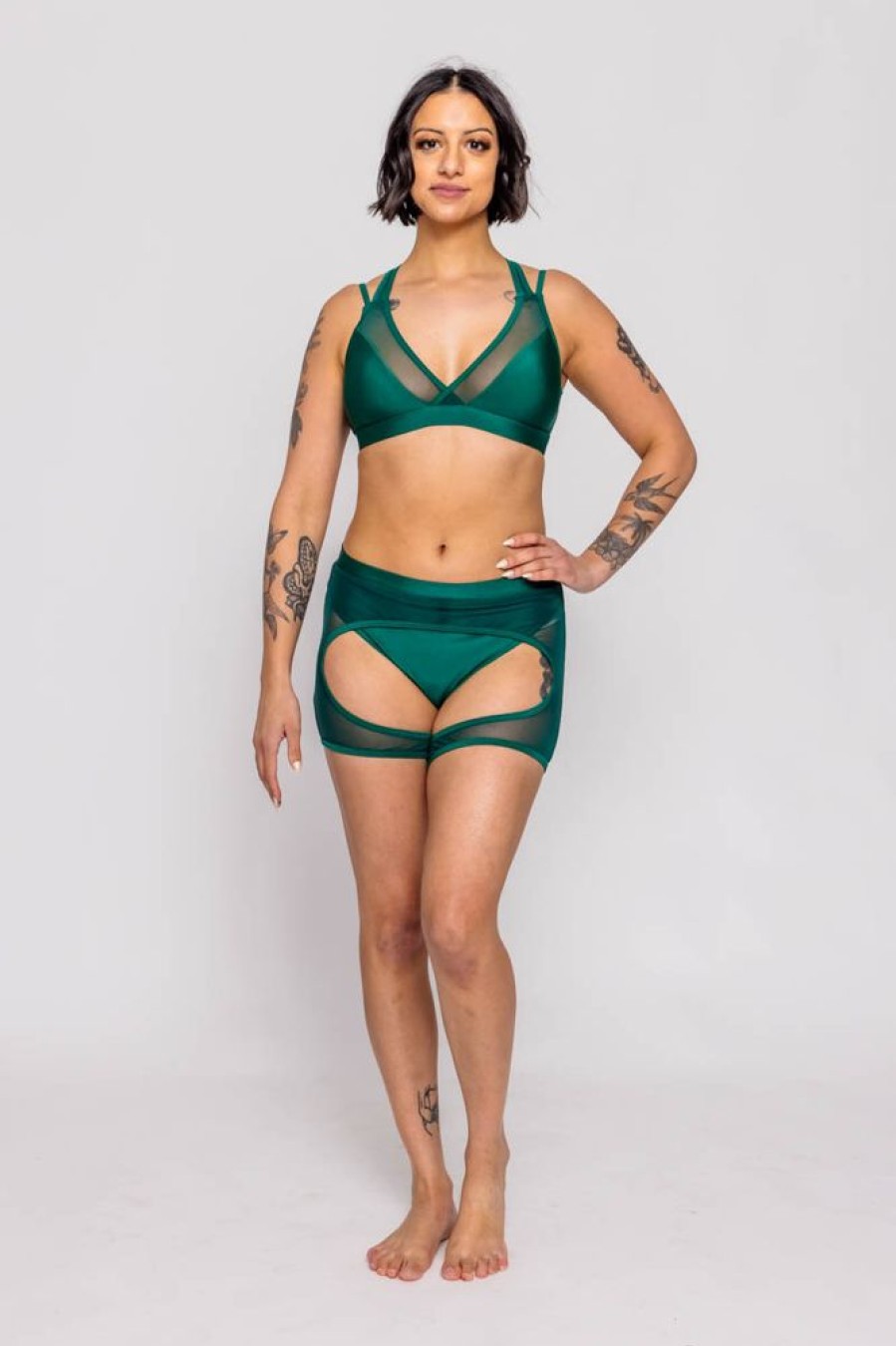 Pole Dance Wear AMBR Designs | Ambr Designs Frame Highs Shorts Emerald