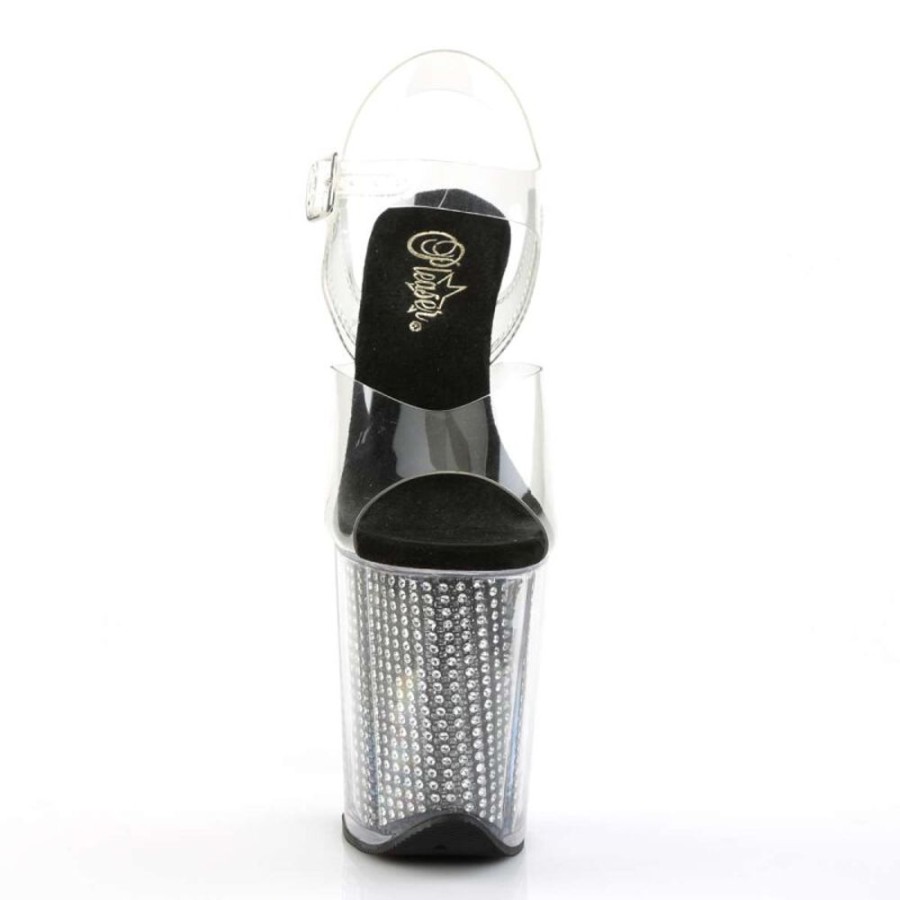 High Heels Pleaser | Pleaser Flamingo-808Srs Clear/Black Srs