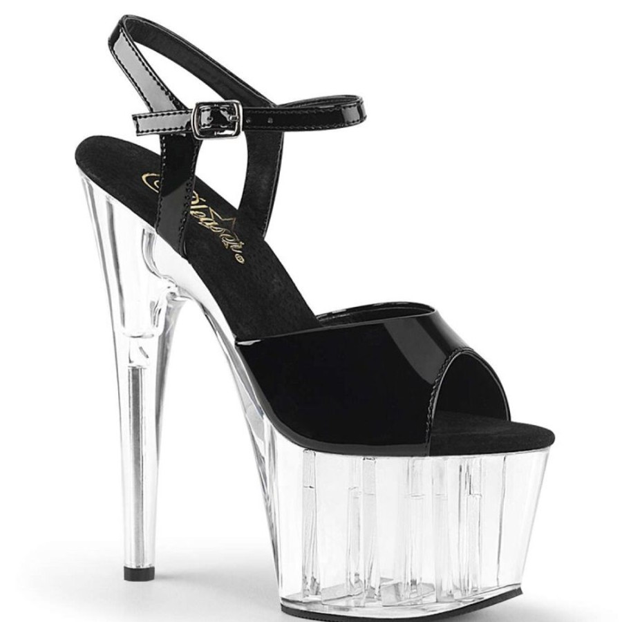 High Heels Pleaser | Pleaser Adore-709 Black Patent/ Clear