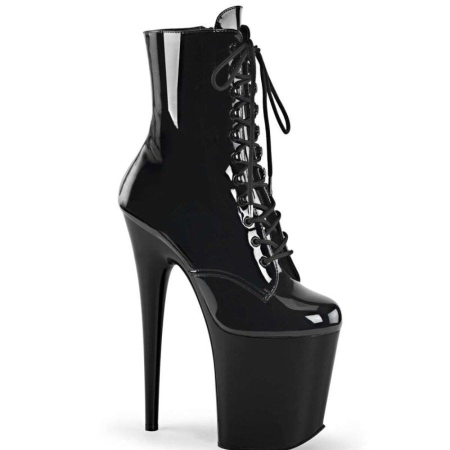 High Heels Pleaser | Pleaser Flamingo-1020 Black Patent/Black