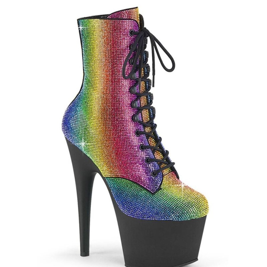 High Heels Pleaser | Pleaser Adore-1020Rs Plateau Ankle Boots Rhinestones Colorful