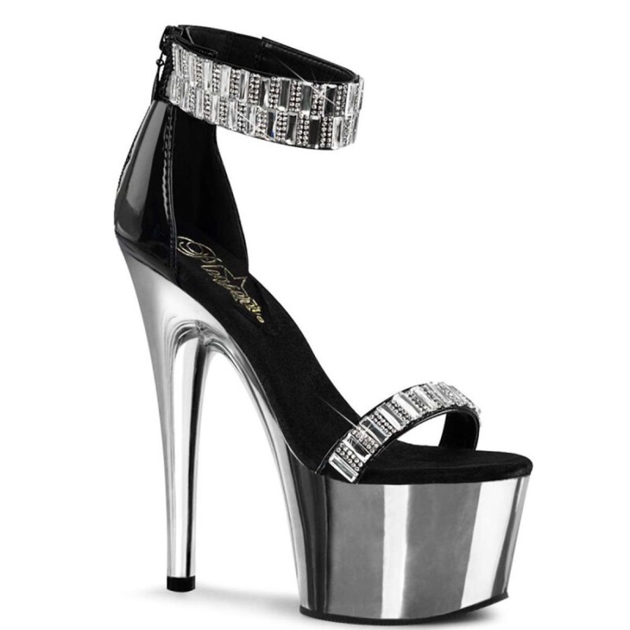 High Heels Pleaser | Pleaser Adore-769Rs Black/Silver Chrome