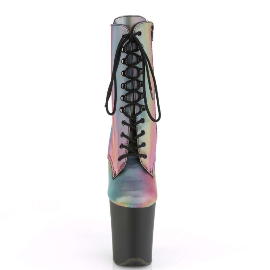 High Heels Pleaser | Pleaser Flamingo-1020Refl Rainbow Reflective/Black Matte