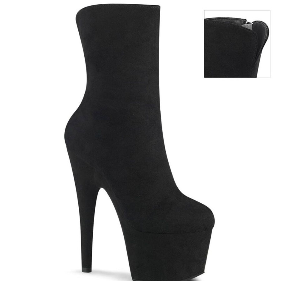 High Heels Pleaser | Pleaser Adore-1042 Plateau Ankle Boots Faux Suede Black