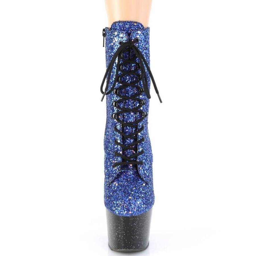 High Heels Pleaser | Pleaser Adore-1020Mg Plateau Ankle Boots Glitter Colorful Blue