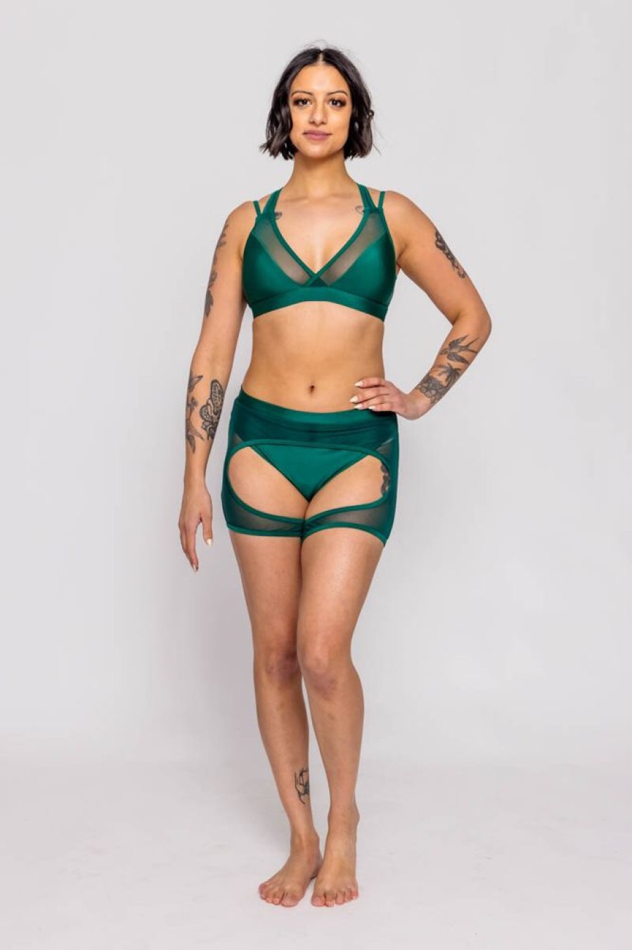 Pole Dance Wear AMBR Designs | Ambr Designs Sculp Crop Top Emerald