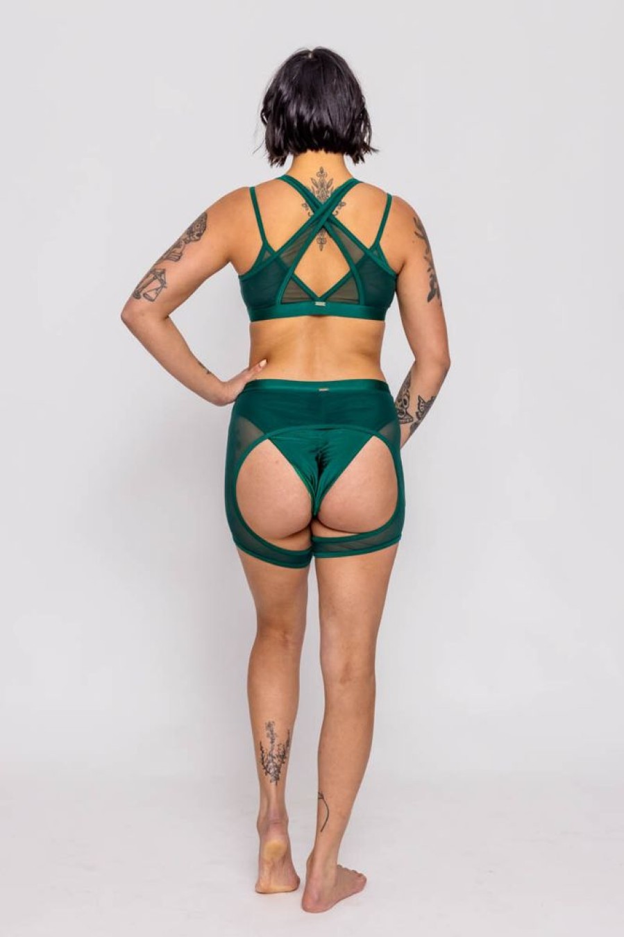 Pole Dance Wear AMBR Designs | Ambr Designs Sculp Crop Top Emerald