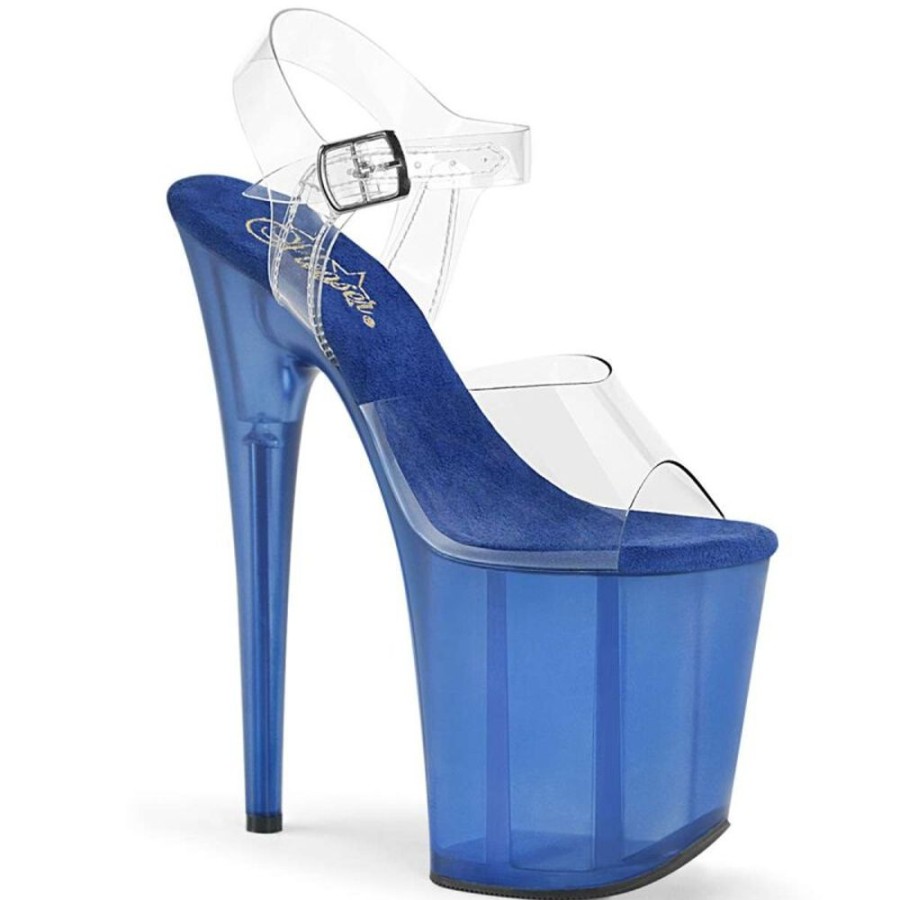 High Heels Pleaser | Pleaser Flamingo-808T Clear/Blue Tinted